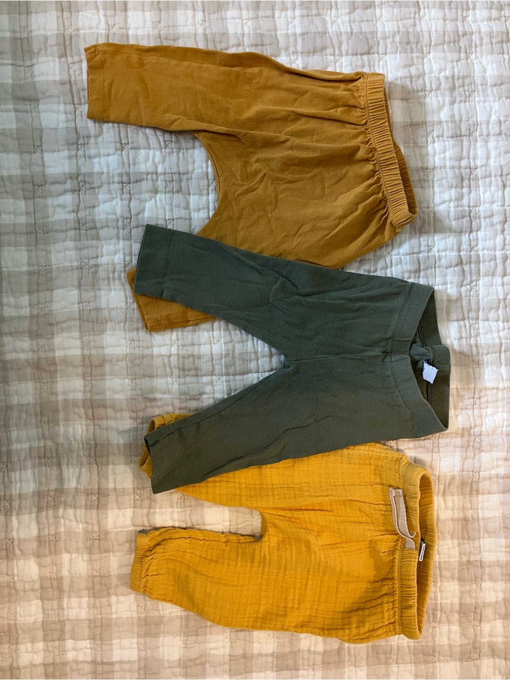 Bundle of 3 | Infant Jogger Pants - Mustard & Olive Green